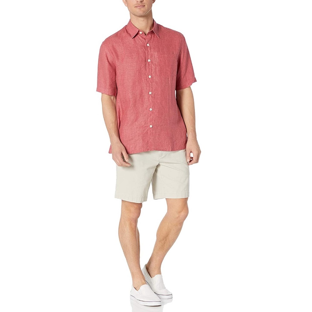 🦋 NWT 28 Palms Men’s Relaxed Fit 100% Linen Shirt XS - Picture 2 of 8